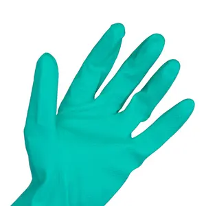Chemische Industriële Gebruik Veiligheid 400Mm Lange Zware Nitril Groene Handschoenen Voor Chemische Industriële Olie Werknemers