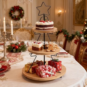 <b>Christmas</b> <b>Tree</b> Shaped Three Tier Cake Stand 45cm Reusable Dessert Plate For Holiday Party <b>Table</b> Decorations - Product Image 3