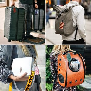 2 Pcs Luggage Tags for <b>Suitcases</b>, Leather Travel Name ID <b>Labels</b> with Privacy Flap, Stainless Steel Loop for Women/Men/Kids/Girls - Product Image 6