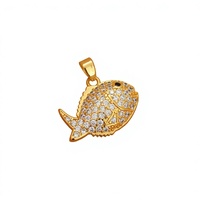 Collier Poisson Rouge Style Européen et Américain, Inspiré de l'Océan, avec Détails Entièrement Sertis de Diamants, Pendentif en Cuivre Écologique