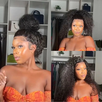 Perruque Lace Front Invisible à Cordon, 360°, Cheveux Humains Naturels Frisés, Pré-Épilée, 30 Pouces, Cheveux Bruts, Sans Colle