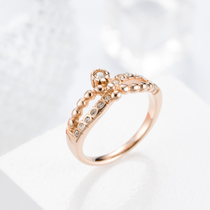 Anillo de Diamantes en Oro Rosa, Corte Brillante Redondo, Joyería de Boda para Mujer, Uso Diario - Product Image 3