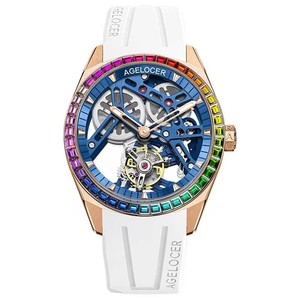 AGELOCER <span class=keywords><strong>Montre</strong></span> Tourbillon originale Lunette diamant arc-en-ciel <span class=keywords><strong>Montre</strong></span> mécanique manuelle squelette pour <span class=keywords><strong>homme</strong></span> <span class=keywords><strong>Montre</strong></span>-bracelet pour <span class=keywords><strong>homme</strong></span> avec boîte - Product Image 1