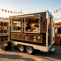 Remolque de Comida Comercial con Parrilla Giratoria para Hot Dogs, para Venta de Salchichas Alemanas Gourmet en Mercado de Estilo Vintage