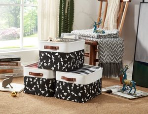 KUYUE Hot Sale Handmade Decorative Toy Clothes Socks Storage Nursery Bins Gray Cotton Storage Basket Foldable Polyester Opp Bag