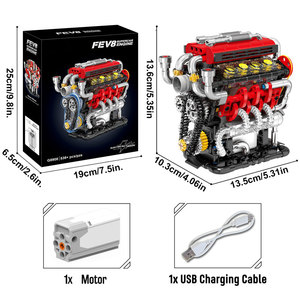 Kit de construction de mini-<span class=keywords><strong>moteur</strong></span> électrique <span class=keywords><strong>Voiture</strong></span> de sport Fe <span class=keywords><strong>Moteur</strong></span> V8 Modèle de montage de <span class=keywords><strong>moteur</strong></span> Kit de jouets mécaniques miniatures Blocs de construction - Product Image 2