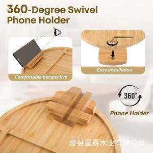Plateau d'accoudoir de canapé en bambou avec support pour téléphone et compartiment pour gobelet, pour utilisation dans le salon - Product Image 4
