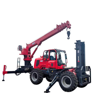 3 טון 5 טון 8 טון הרמת מלגזה מחוץ לכביש מלגזה מנום הידראולי טלסקופי כביש מלגזה מנוף אחורי - Product Image 3