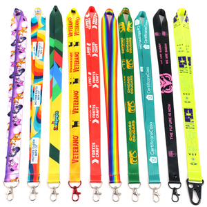 Cell Phone Id Card Holder Neck Strap Breakaway Dye Sublimation Printed Anime Polyester Lanyard With Logo Custom