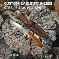 Couteau de survie et de chasse en acier inoxydable THEWIZ CRAFTS personnalisable OEM, tactique, portable, pour usage industriel, bricolage du bois, EDC extérieur