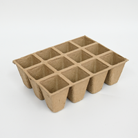 Kit de démarrage pour semis : pots en pulpe de papier biodégradable avec trous de drainage, plateau de pépinière carré durable, écologique pour le jardinage intérieur