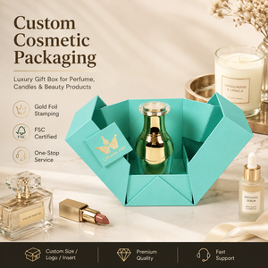 Crown Win - Cajas de Regalo para Maquillaje con Forma de Libro y Doble Puerta, Caja de Embalaje Plegable para Cosméticos, Personalizable con Logotipo, Cajas de Papel - Product Image 2