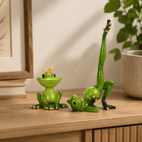 Figurine de grenouille en résine de style américain, sculpture animale, ornement décoratif pour la maison, meuble TV, entrée, cadeau