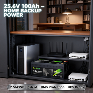 Batterie LiFePO4 25,6V 24V 100Ah à décharge profonde pour applications solaires, VR, marines et UPS - Product Image 4