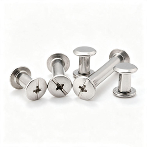 Accessoires pour sac banane : Rivet de verrouillage fraisé à tête ronde fendue en acier inoxydable, mâle-femelle, avec écrou - Product Image 1