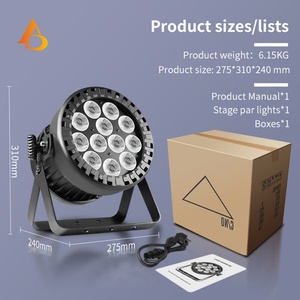 Luz LED Par RGBW AICPOSE IP65 a prueba de agua de 12x20W para bodas y fiestas al aire libre, luz Par DMX512 - Product Image 3