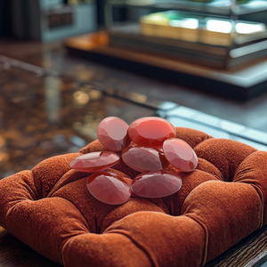 Chất Lượng Cao Đá Quý Tự Nhiên Red Agate Loose Bán Buôn Tùy Biến Kích Thước Hình Dạng Cắt Trứng Hình Dạng Mặt Cabochon Đá Quý Màu Đỏ Agate - Product Image 1