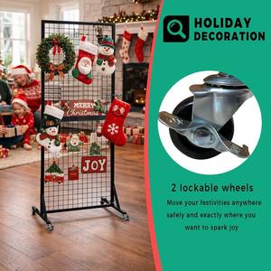 Présentoir mural pliable PAODIJO - Étagères métalliques 5,5"x2" sur roulettes portables <span class=keywords><strong>pour</strong></span> l'affichage de marchandises, couronnes et événements commerciaux - Product Image 4