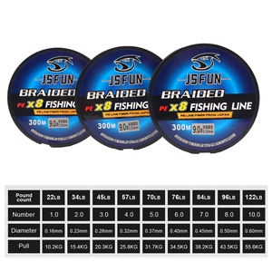 Jsfun <span class=keywords><strong>สาย</strong></span>เคลือบลวดถัก<span class=keywords><strong>8</strong></span>เส้น300ม. <span class=keywords><strong>สาย</strong></span><span class=keywords><strong>ปอนด์</strong></span>นับปอนด์34LB-96LB ผู้นำสายการประมง monofilament - Product Image 2