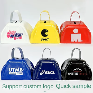 Meistverkaufte Gravierte Rustikale Moderne Dreizoll-Rechteckige Metall-Sportklingel mit Tiermotiven, Anpassbar, Handgekurbelte Jubelklingel - Product Image 6