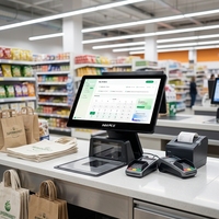 Terminal de point de vente Android tout-en-un avec écran tactile de 15,6 pouces, caisse enregistreuse de bureau, imprimante en option, vente au détail