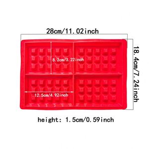 4-Piece Large Silicone Waffle <b>Cookie</b> Cutter and Fondant Cake Decoration <b>Tools</b> DIY Baking Chocolate Mold for Cooking - Product Image 2