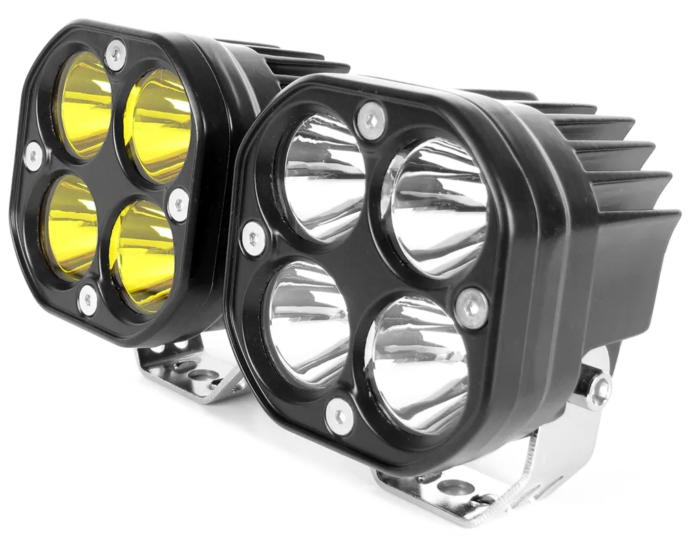 Lámpara de conducción amarilla de 40W, barras de luz Led en forma de cubo de 3 pulgadas para Wrangler, todoterreno, 4x4, coche, camión, F150, ATV, barco y motocicleta