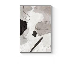 Peintures sur mesure pour projets hôteliers, commande en gros, tableaux abstraits minimalistes noir et blanc, art mural <span class=keywords><strong>à</strong></span> suspendre, maquettes de photos de chambre - Product Image 2
