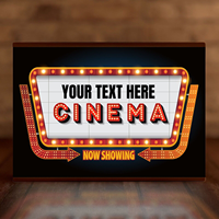 Boîte à lumière LED personnalisée XL Cinema |   Présentoir en acrylique personnalisé pour entreprises et hôpitaux, lumière de nuit éclairante pour soirées cinéma