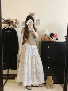 Falda de Algodón 100% de Cintura Alta, Estilo Dulce con Bordado Floral de Industria Pesada, Estilo Francés, para Mujer, Verano - Product Image 5