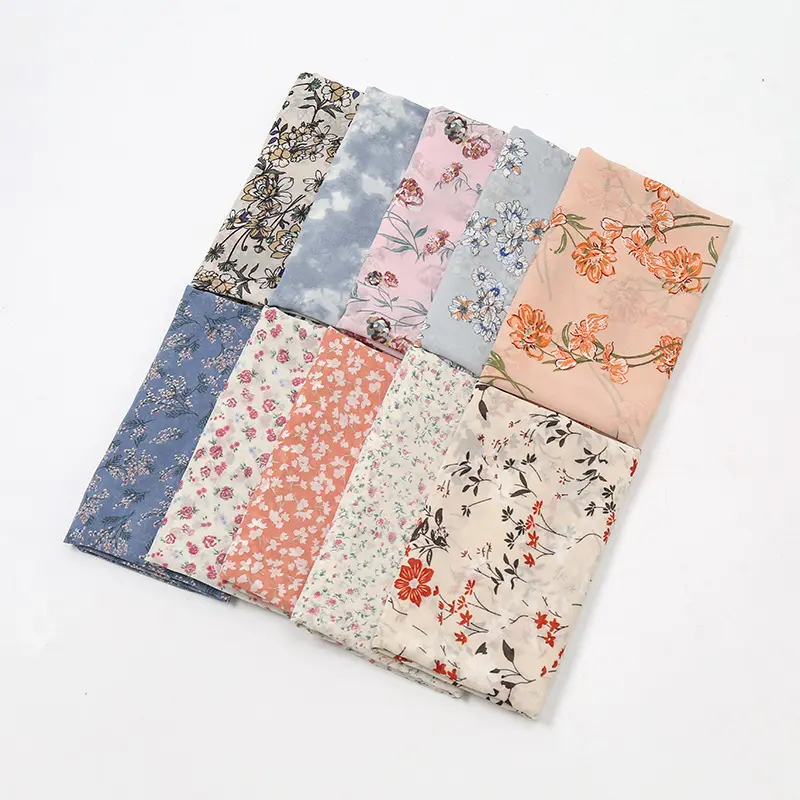 Chiffon Printed Scarf Lady Floral Pattern Shawl Women Ethnic Scarves Hijab Scarf Adult Female / Ladies / Women / Girls,women