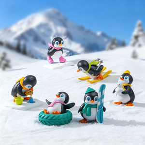 Poupée pingouin créative avec écharpe <span class=keywords><strong>de</strong></span> ski, pour micro-paysages et décorations DIY sur le thème <span class=keywords><strong>de</strong></span> la <span class=keywords><strong>neige</strong></span>, accessoires suspendus, petits ornements - Product Image 2