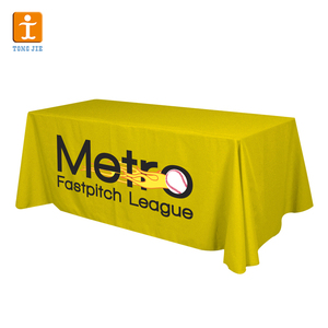 Logotipo personalizado impreso publicidad plegable y sin arrugas lavable cubierta ajustada camino de mesa cubiertas de mesa estiradas - Product Image 5