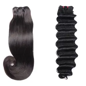 Look hair Wholesale Price Double Drawn Virgin Remy Human Hair Extensions Sew In Hair Weft Darkest Brown Weave Bundles