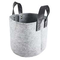 Panier à linge carré moderne en feutre non tissé durable avec poignées en PU, pliable, gain de place, pour rangement domestique et jouets