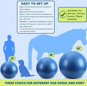 Pelota de juego de caballos de PVC redonda de 95cm, juguete de pastoreo inflable suave no explosivo, Extra resistente para mascotas <span class=keywords><strong>y</strong></span> caballos, productos para caballos - Product Image 2