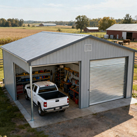 Structure de garage en acier galvanisé personnalisable, fabrication extérieure, cadre en acier, garantie d'un an, installation sur site, en ligne