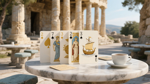 Elegante sito archeologico mediterraneo <span class=keywords><strong>carte</strong></span> da gioco stile fotografico atmosfera sacra elegante carta personalizzata - Product Image 2