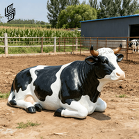 Sculpture de taureau simulé en résine sur mesure, grande taille, sculpture de vache debout pour la décoration extérieure des fermes et des prairies