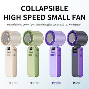 Ventilador USB Mini de Alta Velocidad 2025, 100 Velocidades, Portátil, Plegable, para Colgar del Cuello, Turbo, de Mano, para Exteriores y Escritorio - Product Image 2