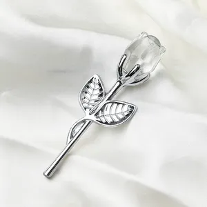 Haupt dekorationen Valentinstag Geschenk Kristall Rose Silber Stab Kristall rote Rose Handwerk