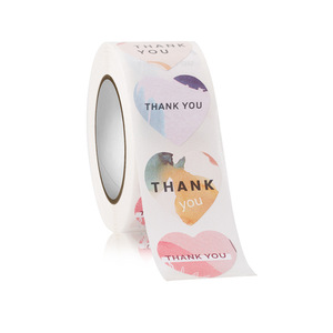 Popolare etichetta di ringraziamento amore a forma di cuore adesivo per scatola regalo e carta - Product Image 4