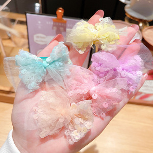 Small Size Tulle Bow Hair Clips Set Super Fairy Princess Barrettes Cute Mesh Decor Hair Pins For Girls Kids Hair Accessories - Product Image 3