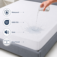 Protège-matelas respirant en tissu éponge anti-acariens et anti-punaises de lit, imperméable, vente en gros