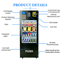 Distributeur automatique intelligent de boissons et de collations RUNYANG, personnalisé, à monnayeur, commercial, pour aliments et boissons