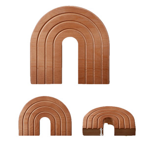 Wooden Rainbow Arch <b>Bookends</b> 2Pcs Minimalist Design Home Decor Desktop Decoration - Product Image 5