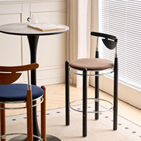 Chaise de bar en PP de style nordique, design moderne et minimaliste, avec dossier simple, pour la maison, le salon, la table d'îlot, la salle à manger