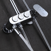 Ensemble de douche chromé thermostatique, mitigeur de douche, robinet en laiton, ensemble de douche de bain