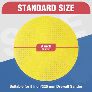 En stock 20 disques abrasifs de 225 mm, grain 220, auto-agrippants, <span class=keywords><strong>pour</strong></span> ponçage fin, <span class=keywords><strong>pour</strong></span> ponceuse à cloisons sèches et <span class=keywords><strong>plafonds</strong></span>, sans poussière - Product Image 2