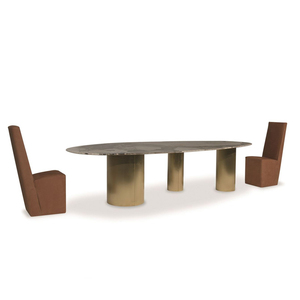 Luxury NEW Design Dining Room Furniture OVAL Table Stainless Steel Base <b>Marble</b> <b>Top</b> Smart Tables for Home C9348 Stainless Steel D - Product Image 4